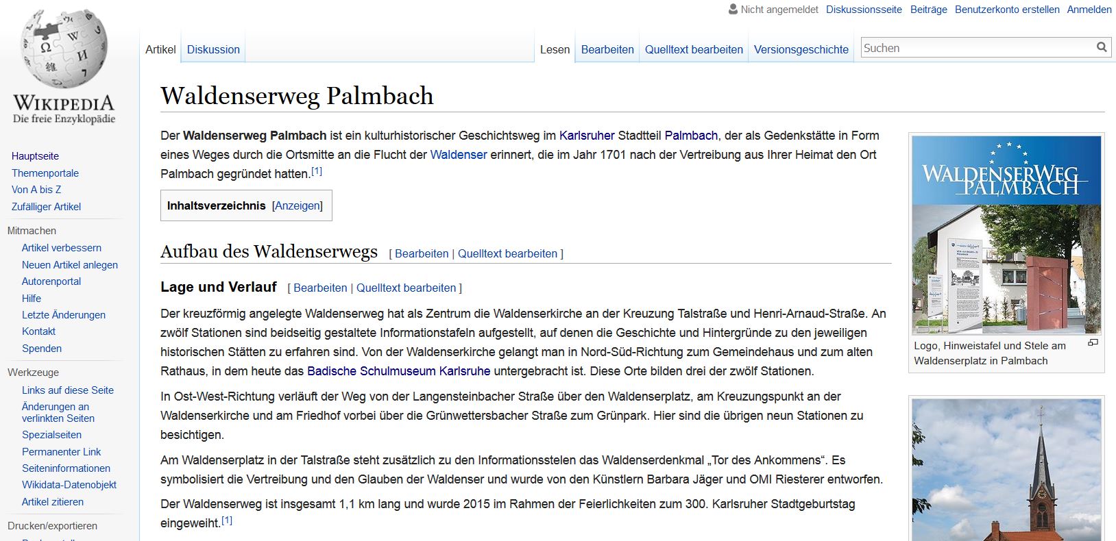 Wikipedia Waldenserweg Palmbach